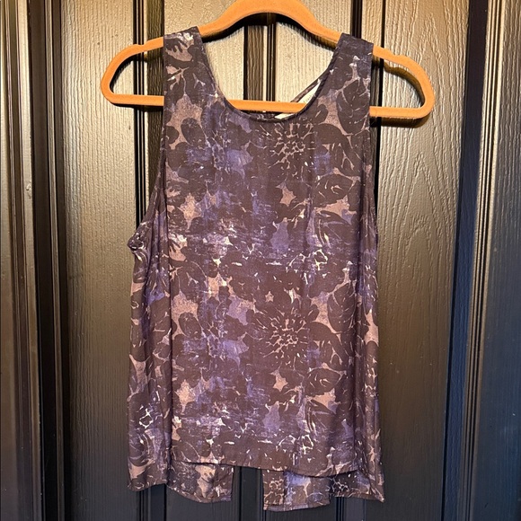 cupcakes & cashmere Tops - cupcakes & cashmere Purple and Brown Floral Tank Top